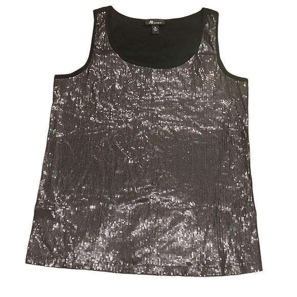 AB Studio black sequins tank top size XL - Picture 1 of 6